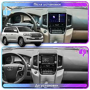 Штатна магнітола Lesko для Toyota Land Cruiser 200 Series Рестайлинг 2 2015-2021 екран 9 4/64Gb CarPlay 4G Wi-Fi GPS Prime synthetic.ua - Фото 1