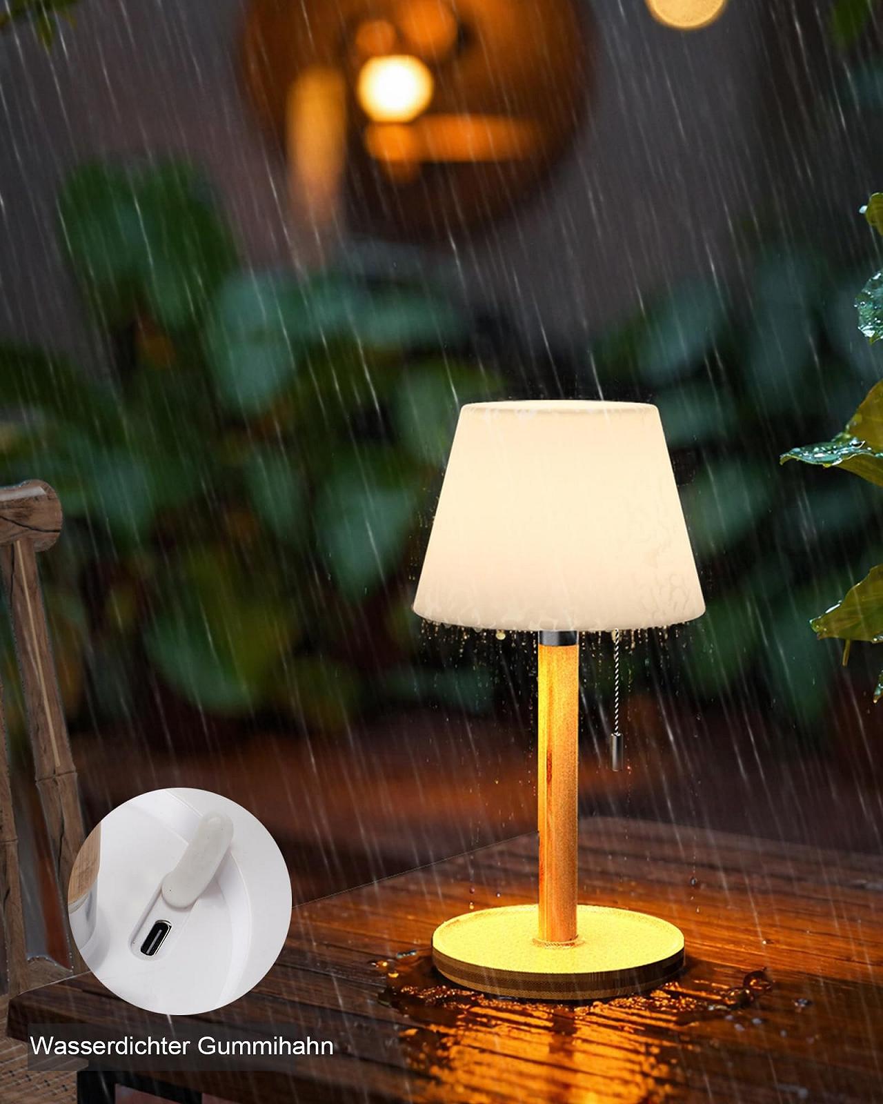 Настільна лампа Egobasic акумуляторна IP54 з мотузковим вимикачем 3 режими 30 см, фото №2