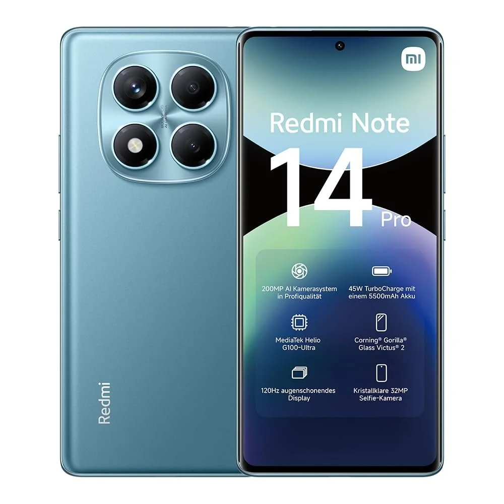 Смартфон Xiaomi Redmi Note 14 Pro 8/256 GB 200 Мп 5500 mAh (Зарядний пристрій не входить до комплекту) Blue, фото №1