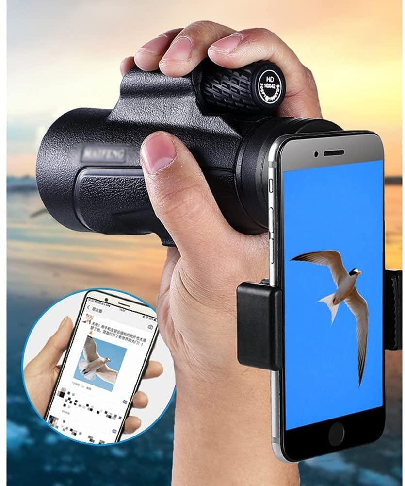 Монокуляр DERBUT 10 x 42 Monocular Telescope BAK4 Prism з адаптером для телефону та треножником, фото №3