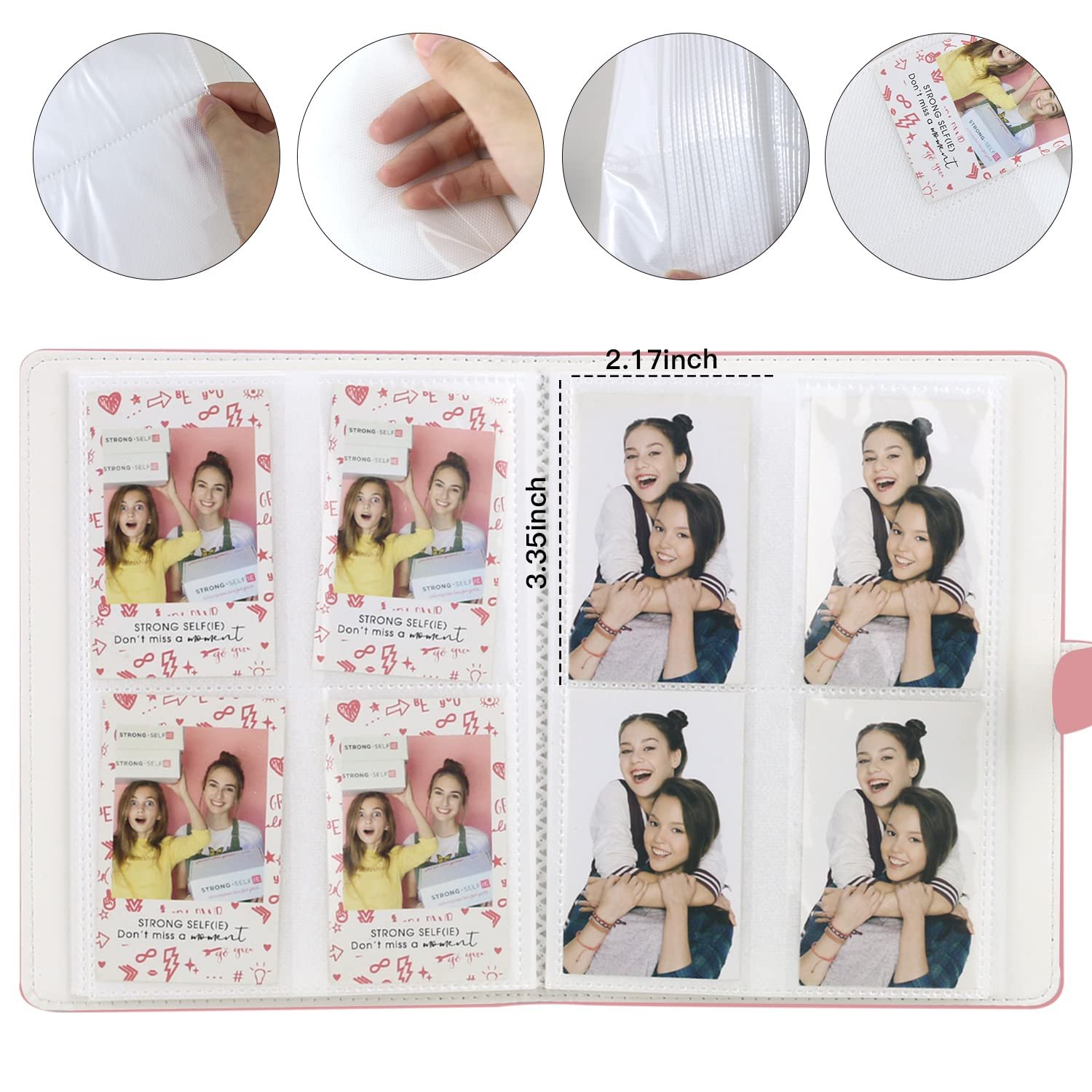 Фотоальбом Phoebe для Fujifilm Instax Mini 11/9/8/LiPlay 256 карманов 2 x 3 дюйма Темно-розовый, фото №4