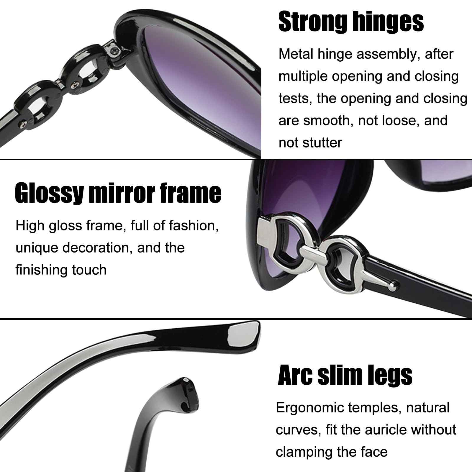 Сонцезахисні окуляри JSTHHTT Жіночі Ретро 3 штуки Різнокольорові, фото №3 Сонцезахисні окуляри JSTHHTT Жіночі Ретро 3 штуки Різнокольорові, фото №3