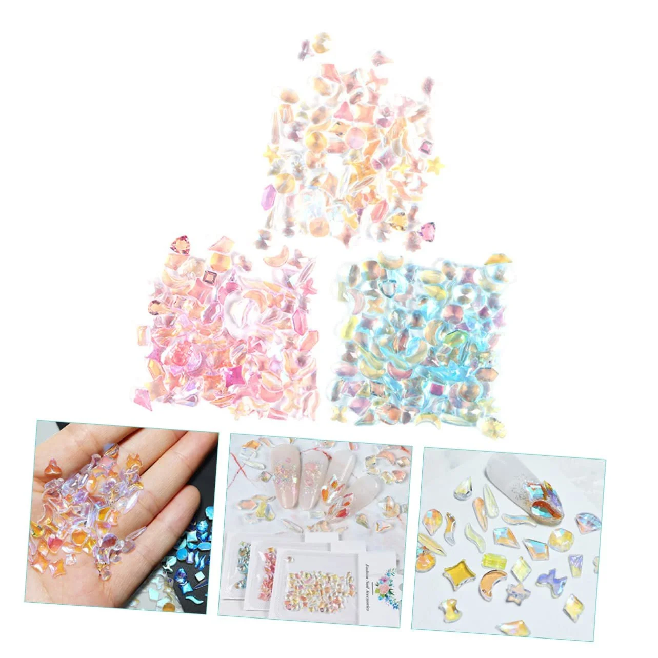 Украшение для ногтей Healvian Смола Aurora Маникюр Жемчуг Наклейки Самоцветы Акриловые Ногти Ювелирные изделия с Самоцветами Аксессуары для ногтей Стразы Декоративные украшения Кристалл, фото №6