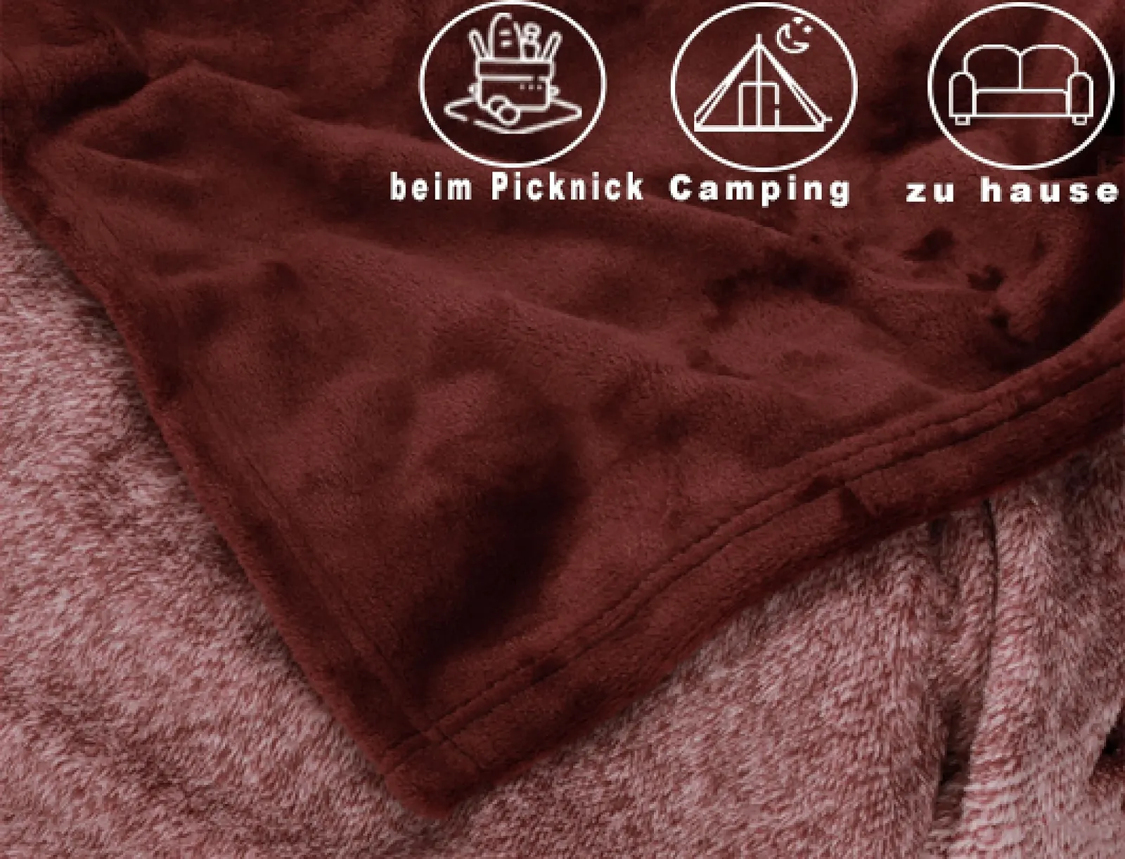 Покривало Betz Luxury Cuddly Blanket Fluffy Sofa Fleece Blanket XXL Тепле покривало для дивану Розмір 140 x 190 см Червоний, фото №3