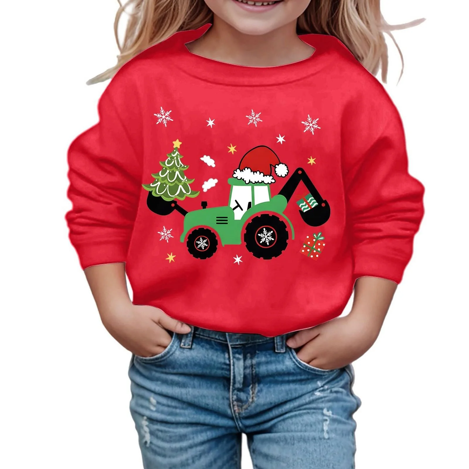 Generisch Легкий модный детский свитшот с принтом букв, круглый вырез, длинные рукава, фото №1