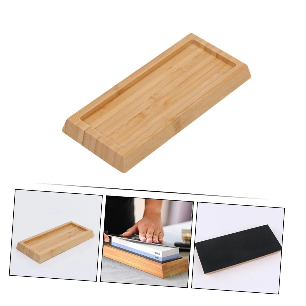 Держатель для точильного камня Veemoon бамбуковый, фото №8