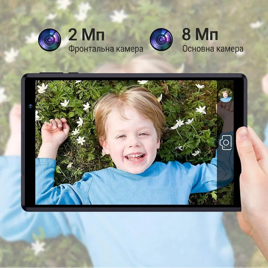 Планшет 8" PRITOM L8 2+2/64Gb 4 ядра Android 13 Чорний, фото №4
