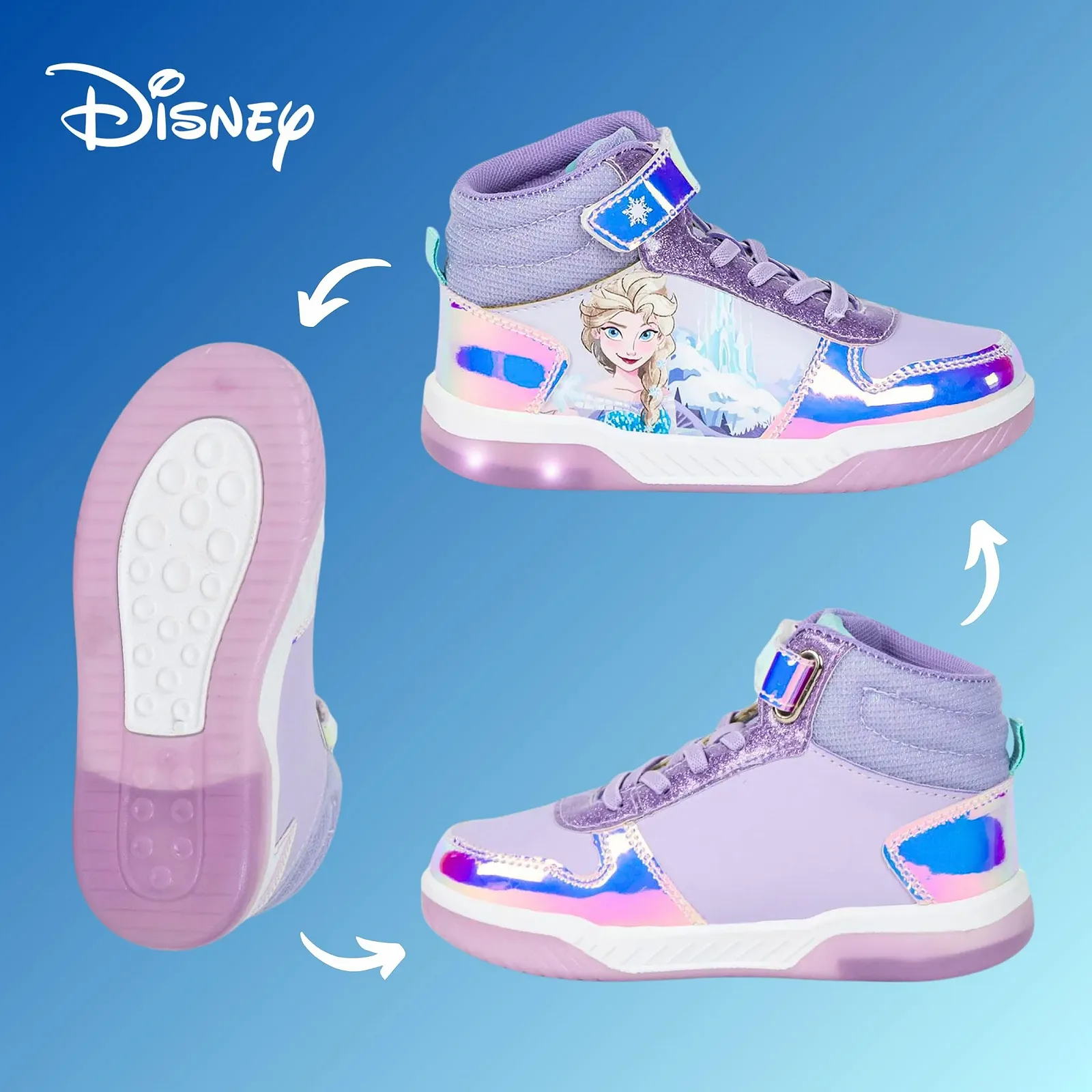 Кеды Disney Frozen для девочек High Top Голубой, размеры EU 27-33, фото №3