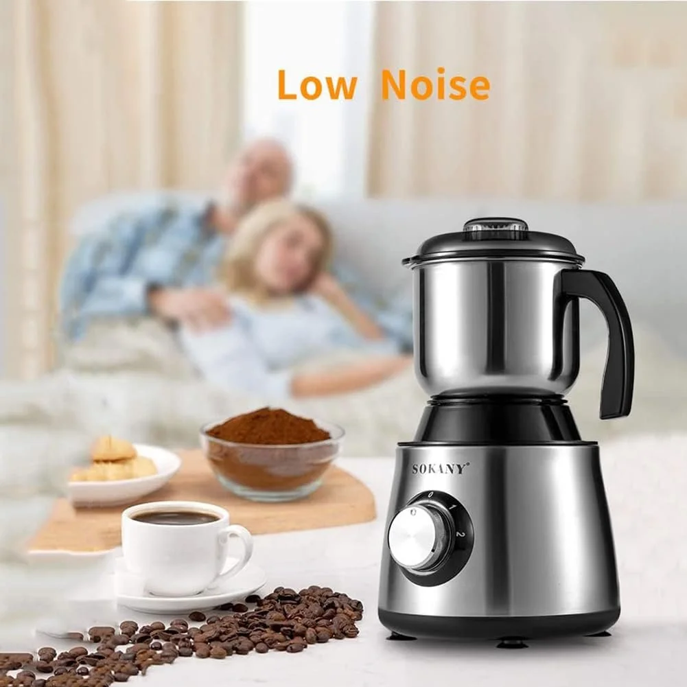 Кавомолка SOKANY 500 Вт, Електрична, Нержавіюча сталь, 2 режими помелу, 300 г, для кавових зерен, трав, горіхів, зерна, фото №7 Кавомолка SOKANY 500 Вт, Електрична, Нержавіюча сталь, 2 режими помелу, 300 г, для кавових зерен, трав, горіхів, зерна, фото №7