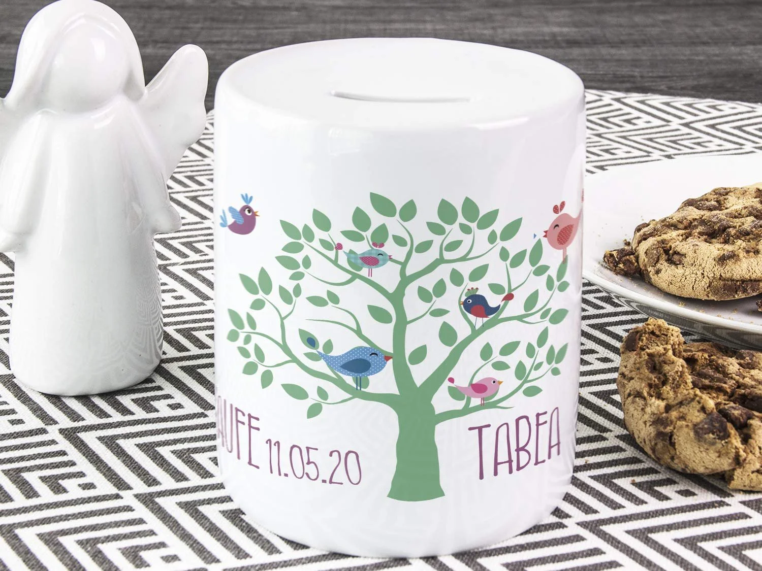 Скарбничка GRAZDesign Хрещення керамічна Дерево з птахами, фото №7