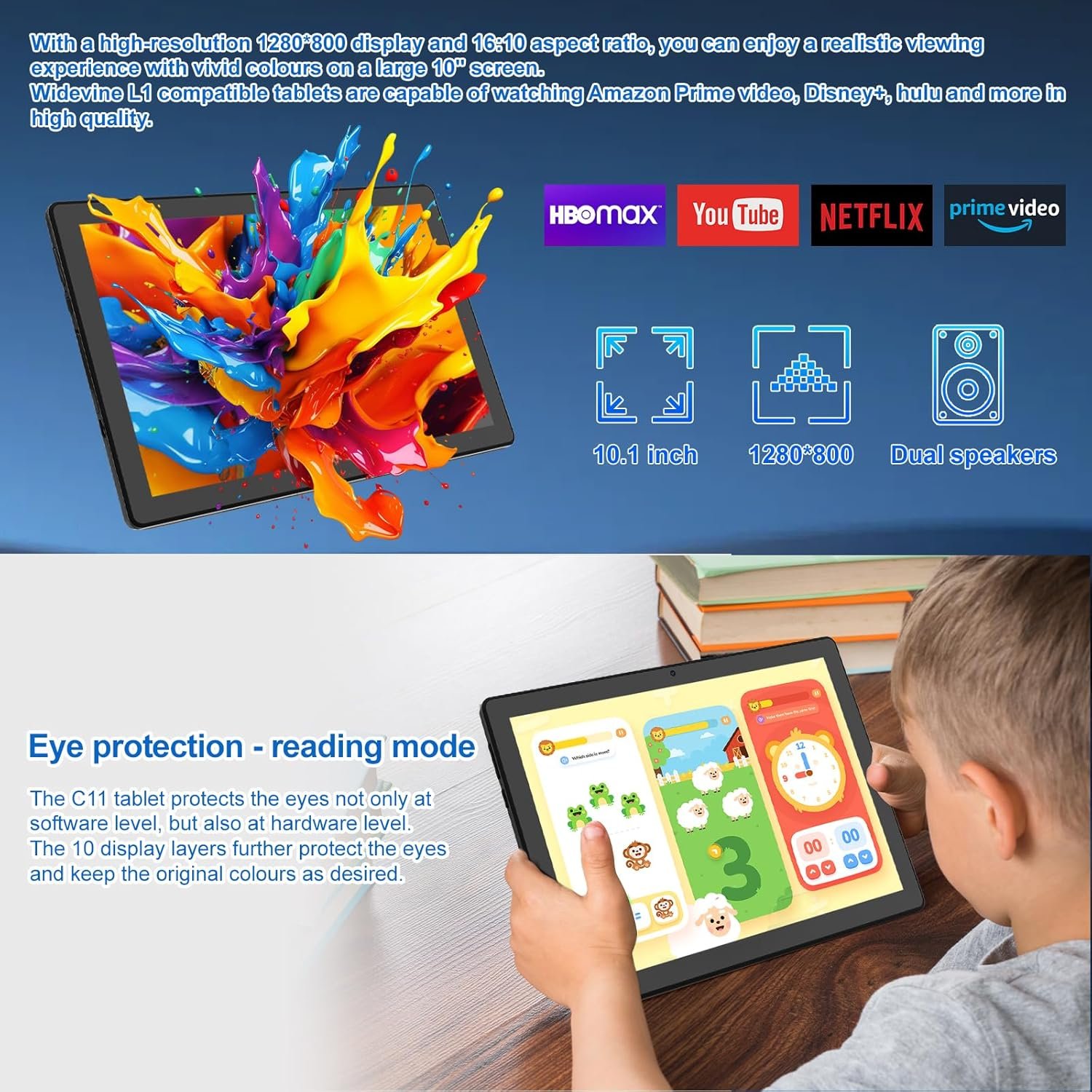 Планшет 10.1" AUMI C11 (3+5)/64Gb 8 ядер Android 14 5000 mAh Черный, фото №5 Планшет 10.1" AUMI C11 (3+5)/64Gb 8 ядер Android 14 5000 mAh Черный, фото №5