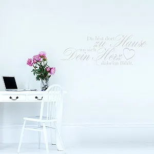 Наклейка на стіну Wandkings "Du bist dort (Heart) Home Where Your Heart Feel at Home" 120 x 44 см synthetic.ua - Фото 1