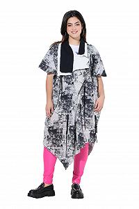 Куртка Angel of Style больших размеров Plus Size, удлиненный прямой крой, с принтом 838531 - Фото 1