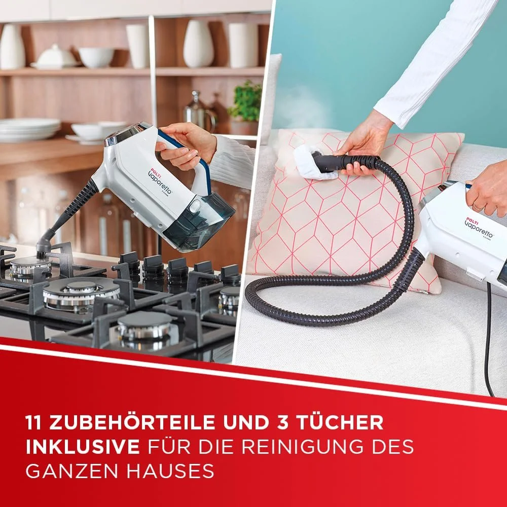 Пароочисник-пилосос POLTI Vaporetto 3 Clean_Blue 1800 Вт 5 кг White/Blue 14 аксесуарів Squishy, фото №4