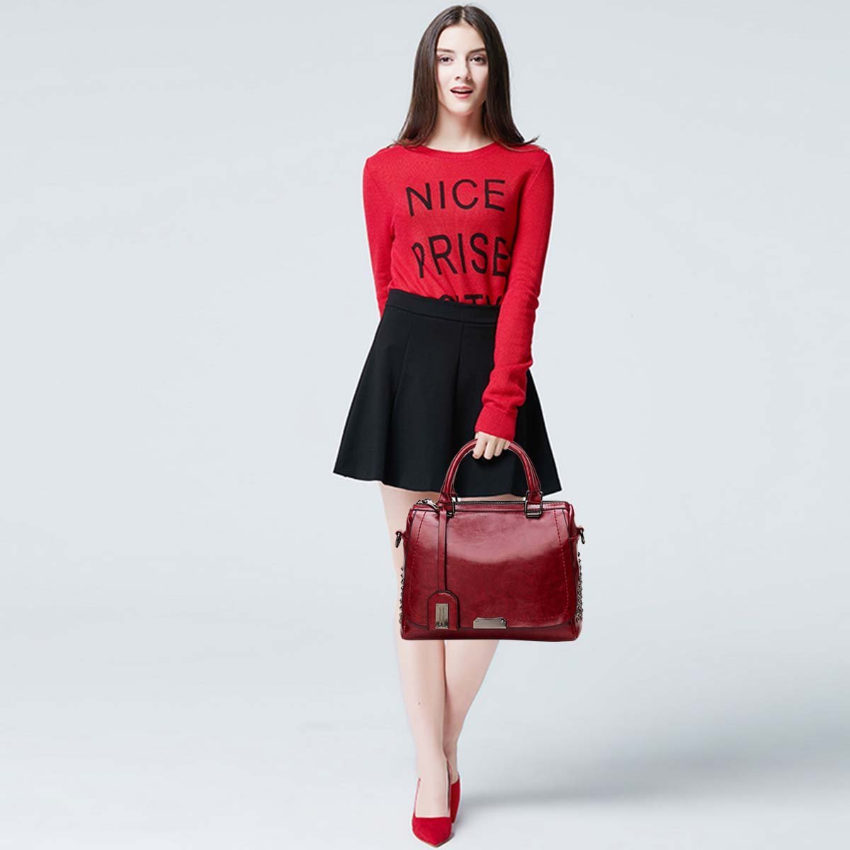 Сумка с ручками NICOLE & DORIS Женская Сумка-тоут из искусственной кожи, дизайнерская, женская, цветная, набор 2 в 1, фото №2