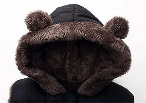 Жилет для малышей с капюшоном Generisch, теплый зимний, без рукавов, с медвежьими ушками, на молнии - Фото 1