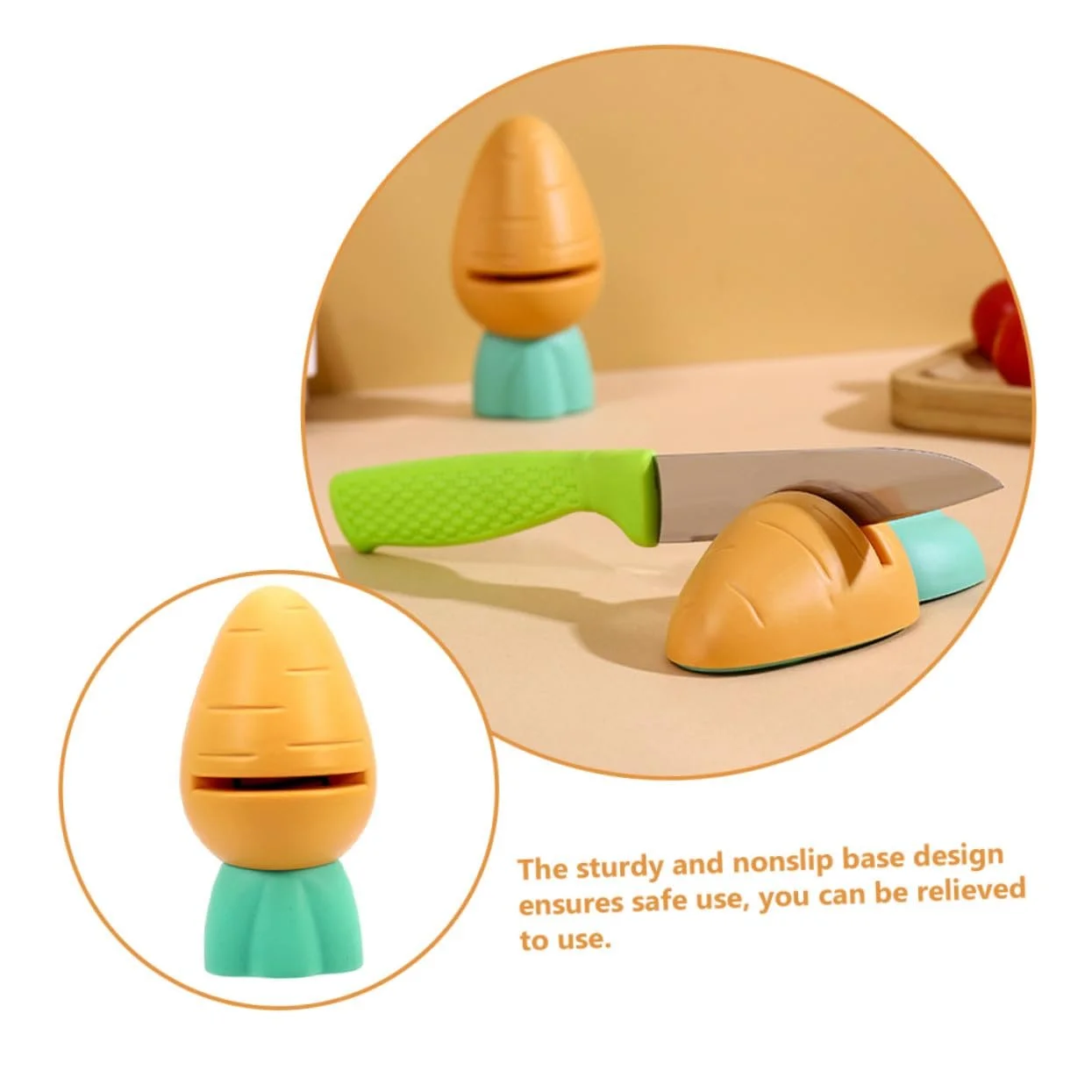 Точильний камінь у формі моркви Pack of 4 корундовий антиковзний 4 шт., фото №3