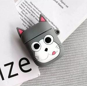 Силіконовий Сірий Чохол Котик Для Навушників Apple Аїрпідсів - Фото 1