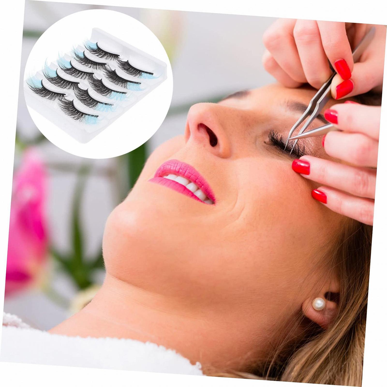 Вії Angoily Кольорові 25 пар Фальшиві Війки Хелловін Набір Косметичка Косплей Імітація, фото №3