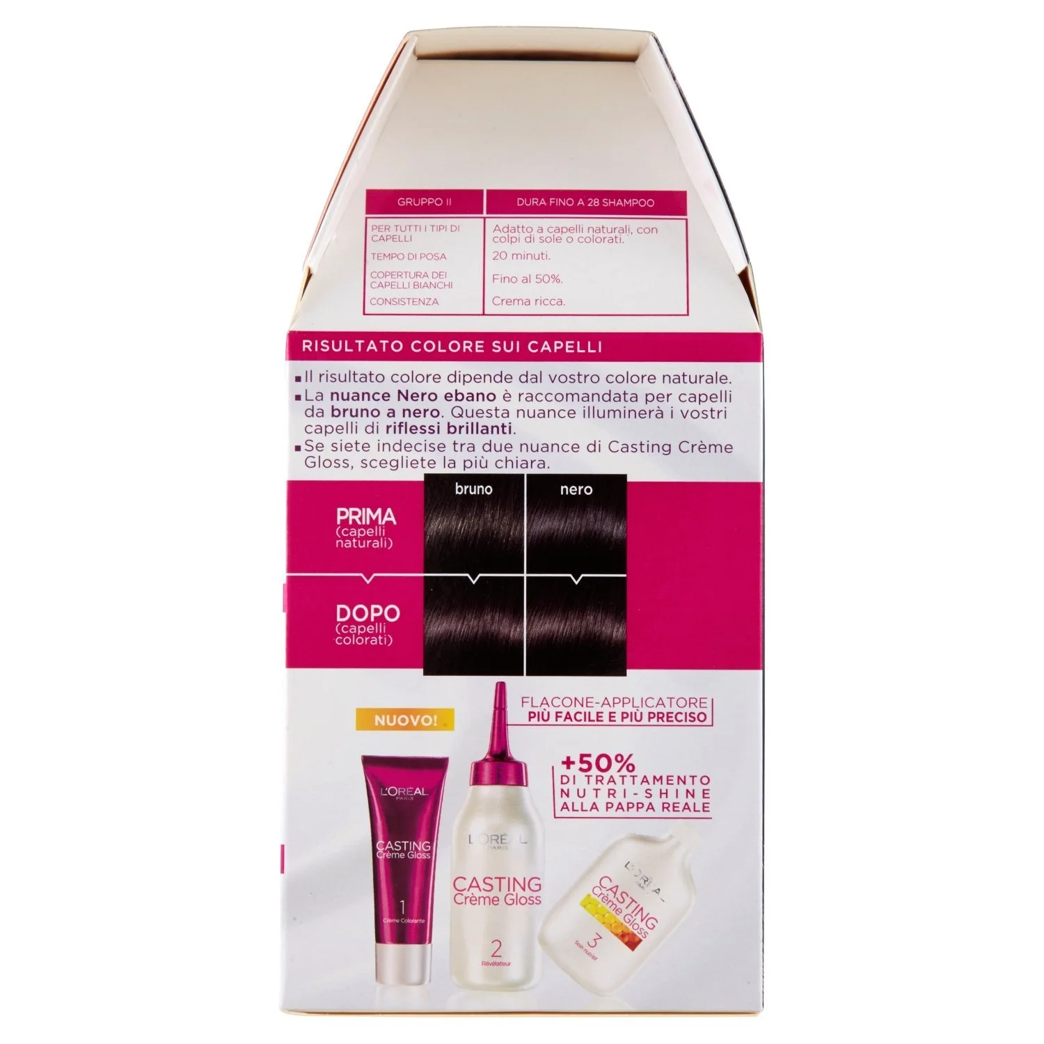 Крем-фарба для волосся L'OREAL Casting 200 Чорне ебенове дерево без аміаку, фото №4 Крем-фарба для волосся L'OREAL Casting 200 Чорне ебенове дерево без аміаку, фото №4