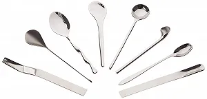 Набор кофейных ложек Alessi Officina, 8 шт, серебряный - Фото 1