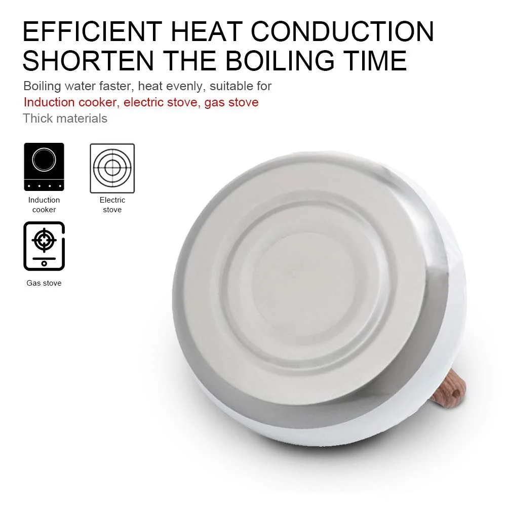 Чайник для плити 3 л нержавіюча сталь свисток термостійка ручка газова індукційна плита Зелений, фото №4