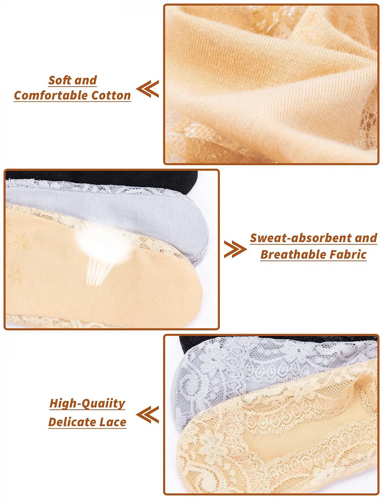 Носки Балерина MELLIEX Invisible Cotton Trainers 6 пар, фото №2