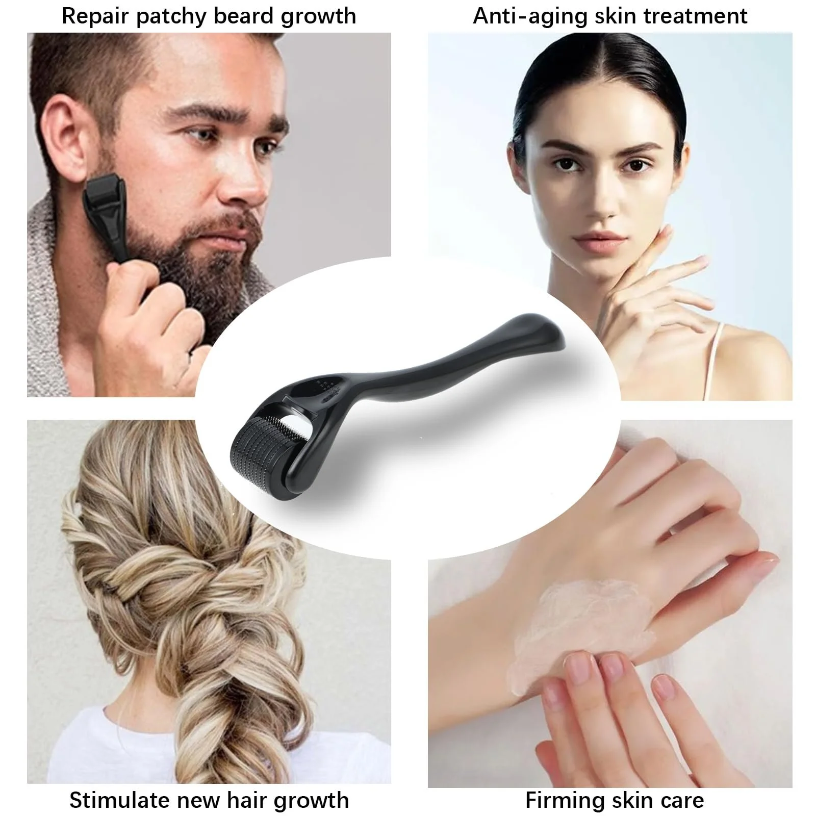 Ролик для бороди Salubohum для мікронідлінгу 0,5 мм, дерма-ролик з 540 мікроголками з нержавіючої сталі, фото №7