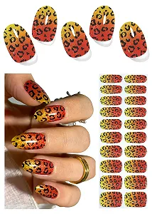Пленки для ногтей UV Leopard Ombre гелевые самоклеящиеся 20 штук с инструментами - Фото 1