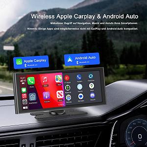 Автомобильный дисплей Avylet 9.26 дюймов Wireless Carplay для Apple Carplay & Android Car, Портативное автомобильное радио Carplay с камерой заднего вида IP67, OTA обновления, GPS навигация, Bluetooth 5.0, Mirror Link, FM/AUX synthetic.ua - Фото 1