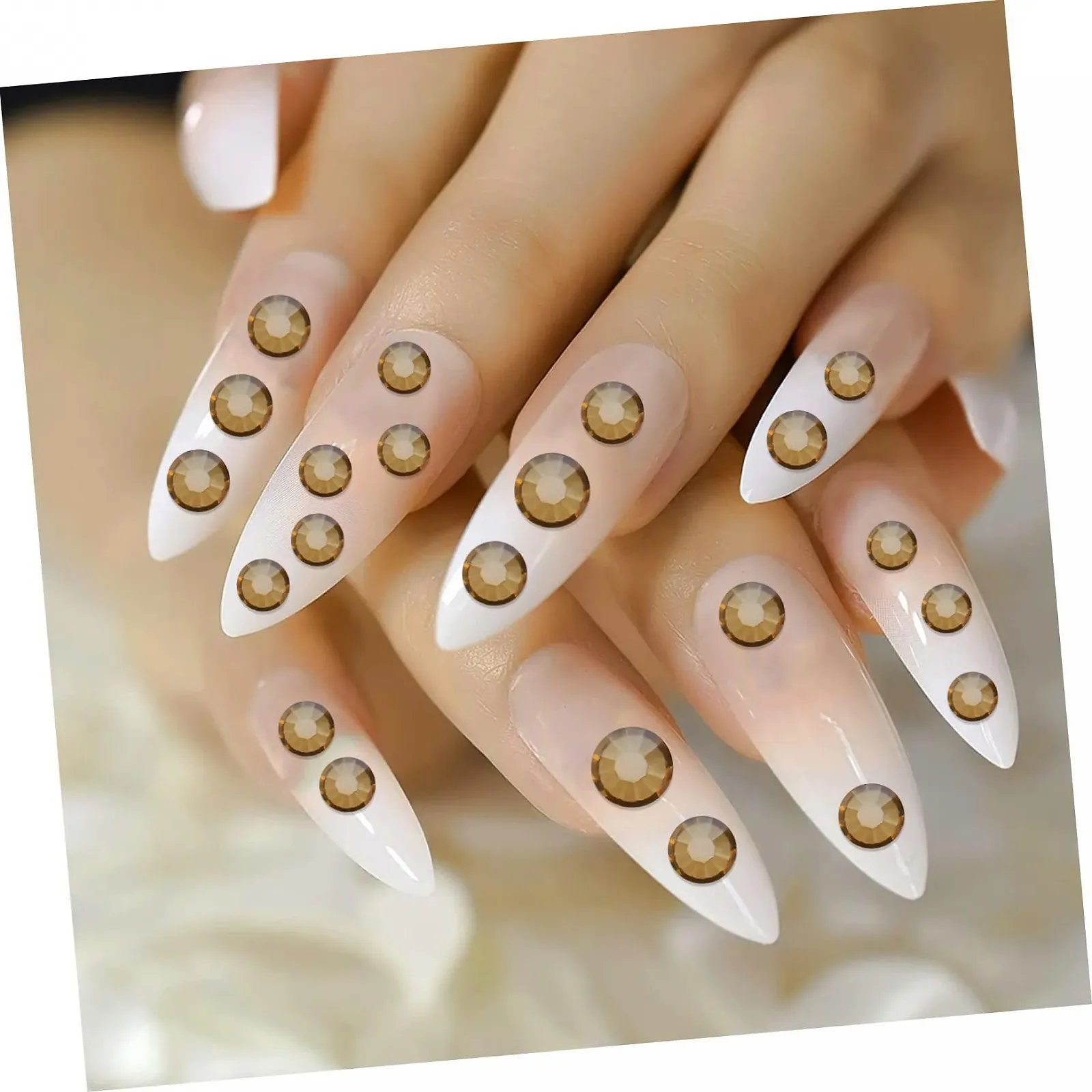 Стразы для ногтей minkissy Плоские круглые стеклянные кристаллы Стразы для маникюра и рукоделия, фото №6