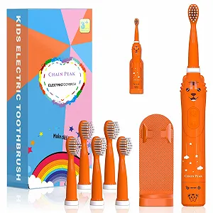 Дитяча електрична звукова зубна щітка CHAIN Peak 6 режимів Blue/Pink/Orange - Фото 1