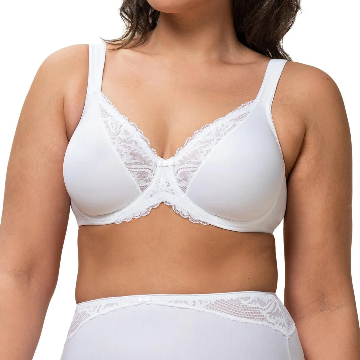 Бюстгальтер Triumph Modern Lace + Cotton W на косточках с широкими бретелями сильная фиксация, фото №1