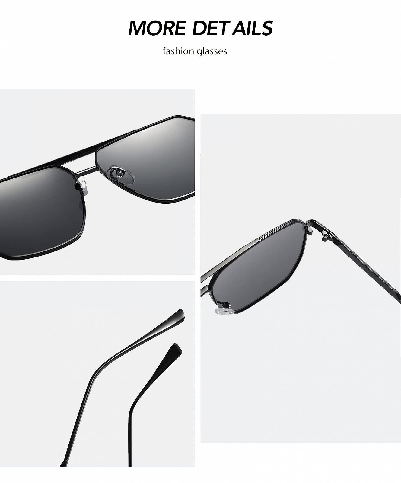 Сонцезахисні окуляри Квадратні OSAGAMA Поляризовані Великі Металеві, фото №4