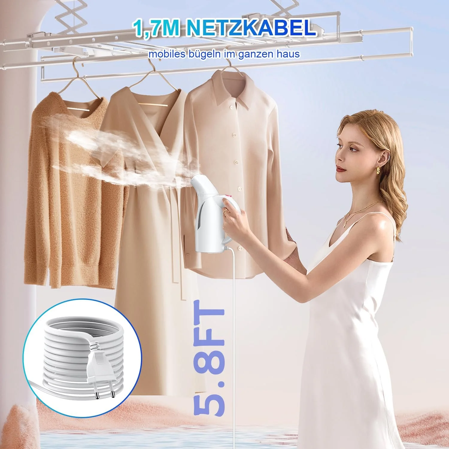 Дорожній відпарювач Onherm 700 Вт 140 мл 50 с нагрівання білий, фото №7