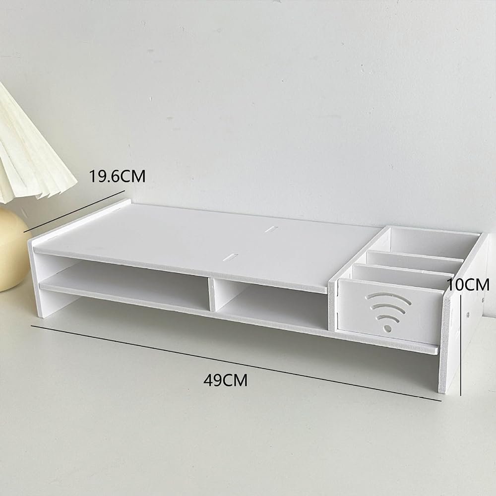 Деревянная Подставка для монитора 2 уровня для столов, Эргономичная Подставка-подъемник для компьютерного монитора с местом для хранения Ноутбука Компьютера iMac ПК Принтера (49 x 20 x 10 см), фото №6