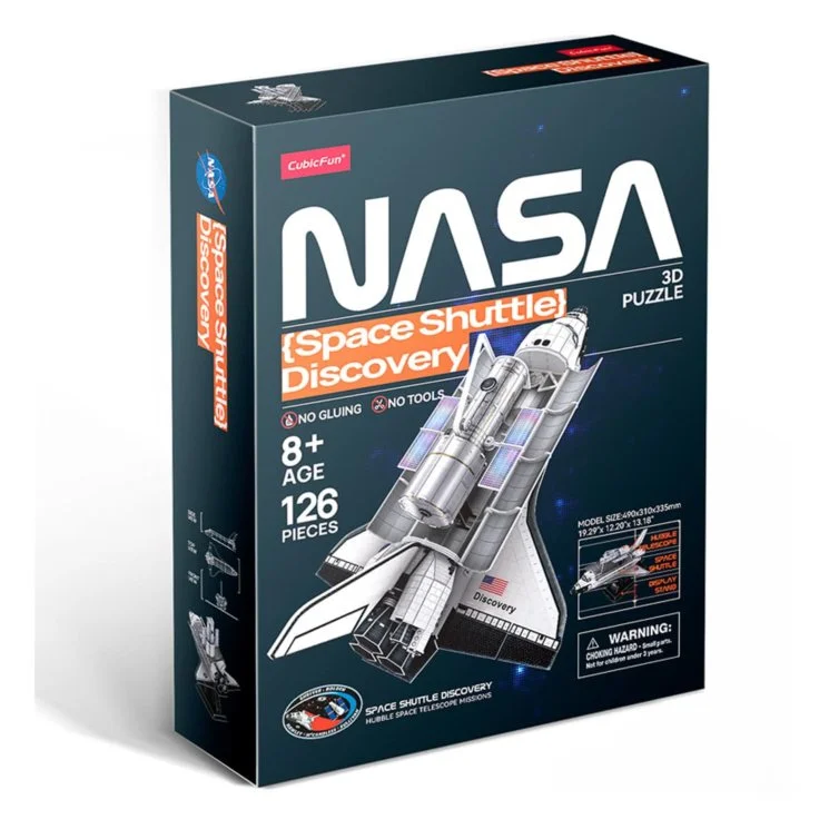 Тривимірна головоломка-конструктор CubicFun NASA Космічний шатл Дискавері 126 ел, DS1057H, фото №2