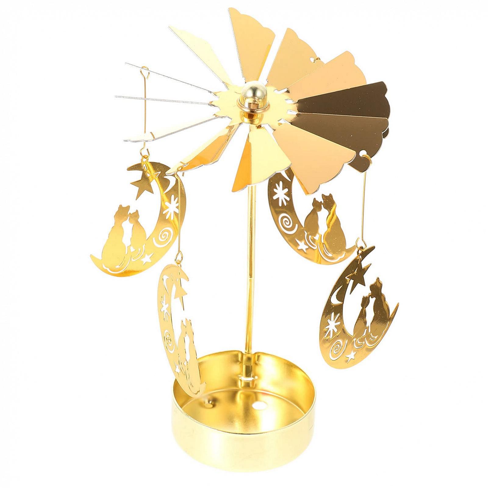 Свічник Minkissy Rotating Carousel Lantern Скляний Карусель Вращающийся Підсвічник Різдвяний, фото №1