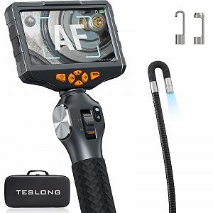Ендоскоп Teslong Auto Focus з підсвічуванням, 8.5 мм, ендоскоп з обертовою головкою, рухома головка, 5.0-дюймовий РК-екран, камера для інспекції з LED (1.55 метри) - Фото 1