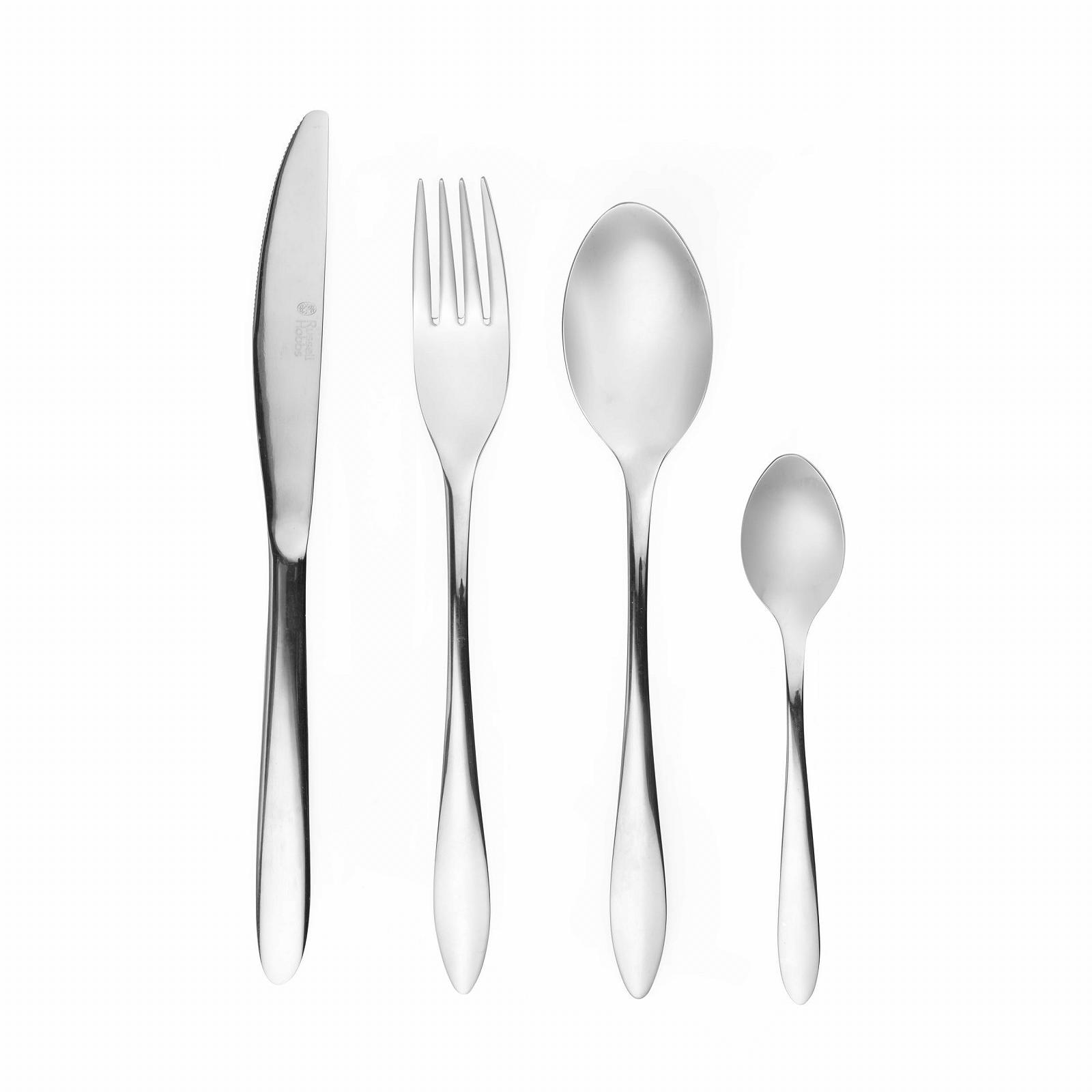 Набор столовых приборов Russell Hobbs Cologne на 4 персоны, 16 предметов (вилки, ножи, ложки), полированная нержавеющая сталь 18/10, фото №8 Набор столовых приборов Russell Hobbs Cologne на 4 персоны, 16 предметов (вилки, ножи, ложки), полированная нержавеющая сталь 18/10, фото №8