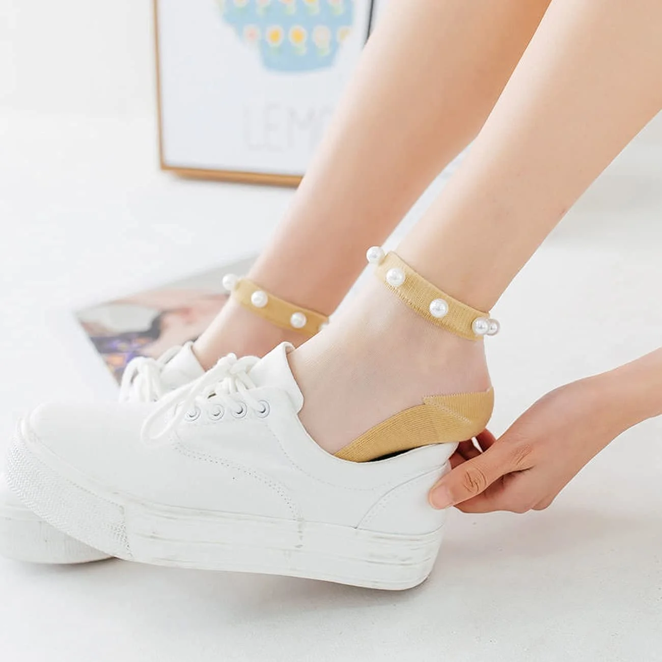 Шкарпетки Tulle Pearl, 10 пар, літні, прозорі, фото №3