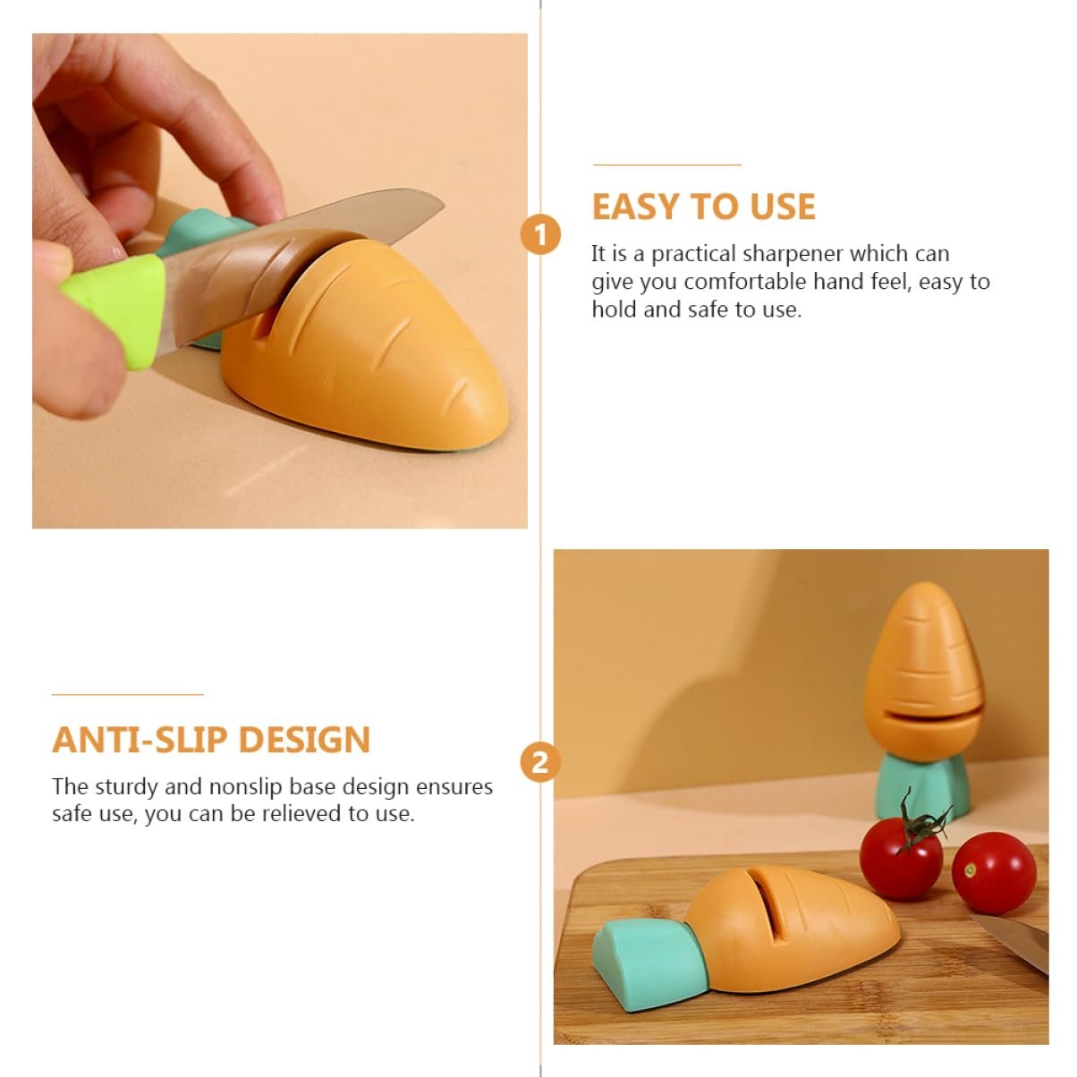 Набор точилок для ножей Cartoon Carrot 4 шт. многофункциональный нековзкий, фото №8