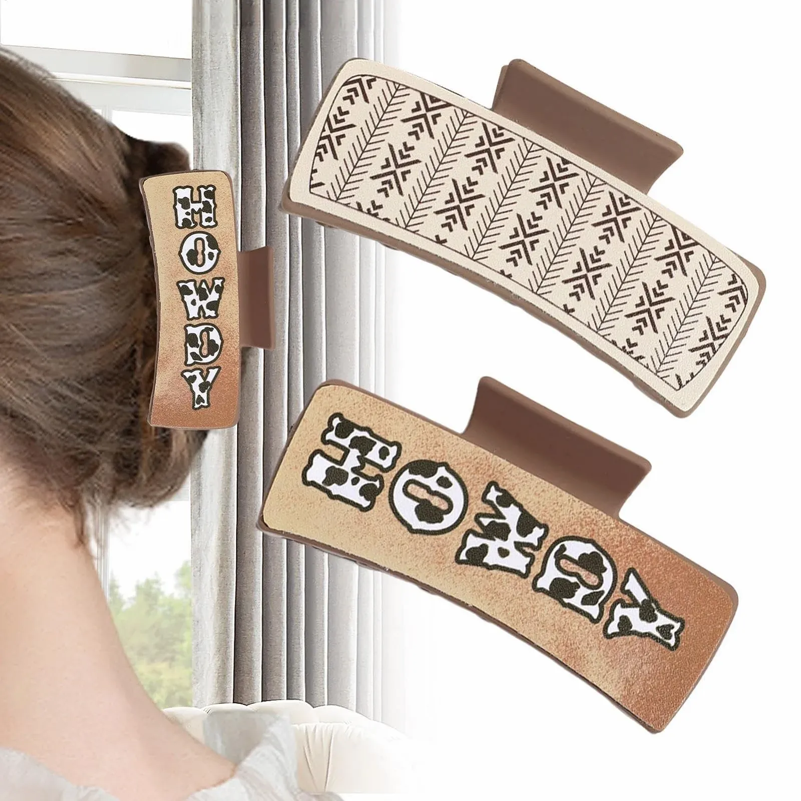 Заколка-краб для волос Euyehn Цветочный/Коровий принт Квадратный Желтый, 2 шт, фото №3 Заколка-краб для волос Euyehn Цветочный/Коровий принт Квадратный Желтый, 2 шт, фото №3