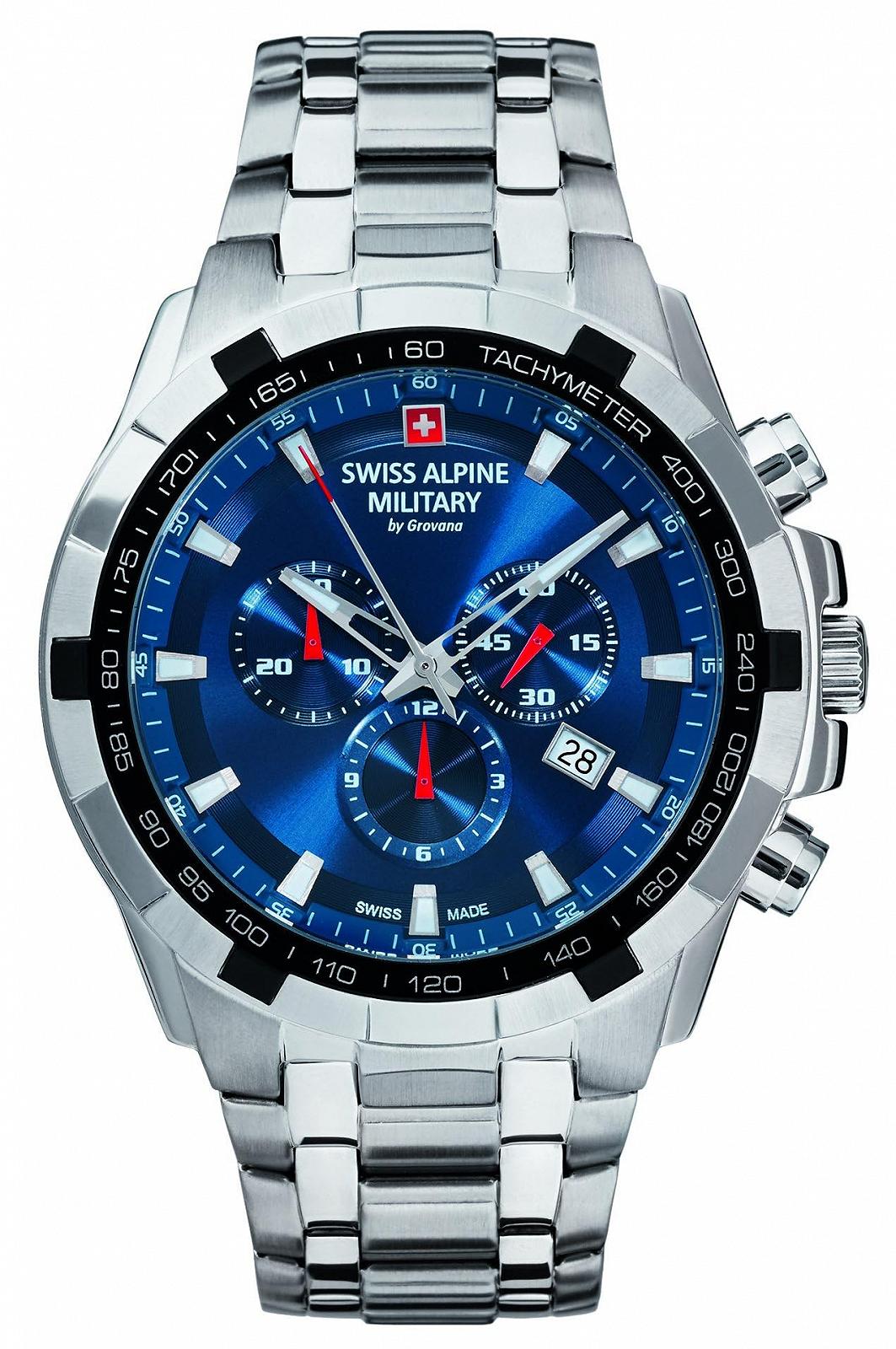 Мужские часы Swiss Alpine Military Хронограф Ronda Quartz 10 ATM 7043, браслет, фото №1