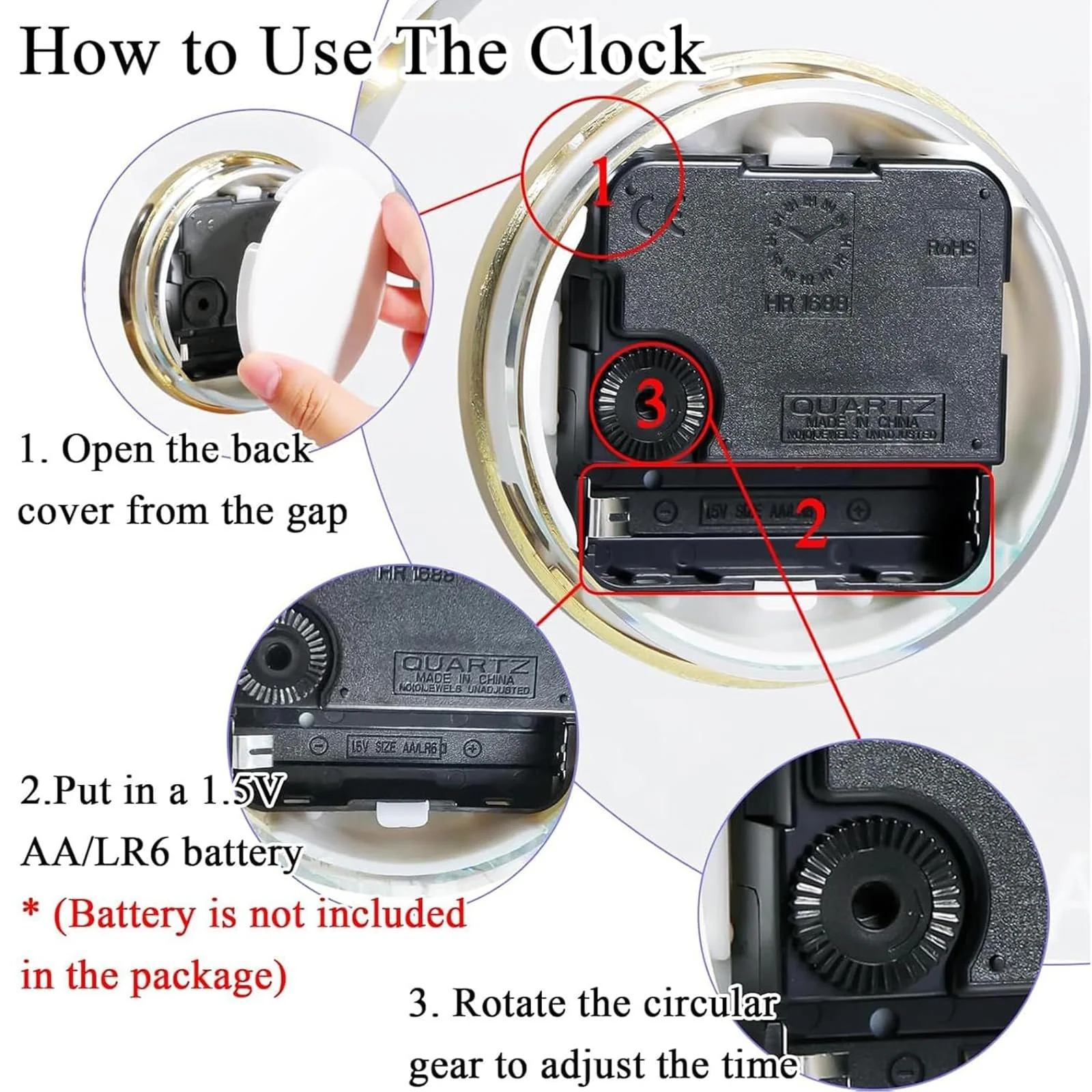 Настольные часы XUZIE Кварцевые Кристалл 50th Anniversary Золотой, фото №4