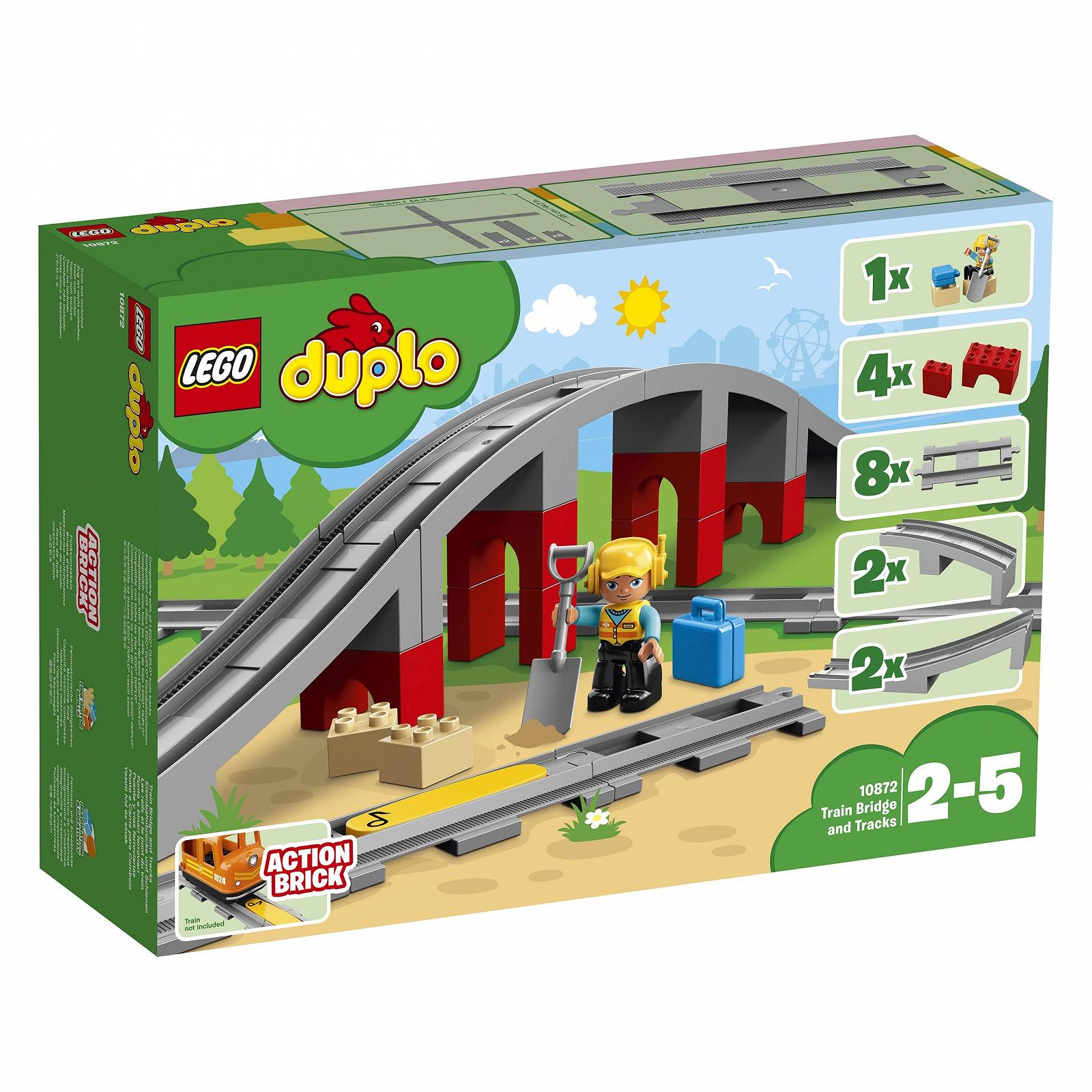 Lego Duplo 2er Set 10872 Залізничний міст та колії + 10882 Залізничні колії, фото №2