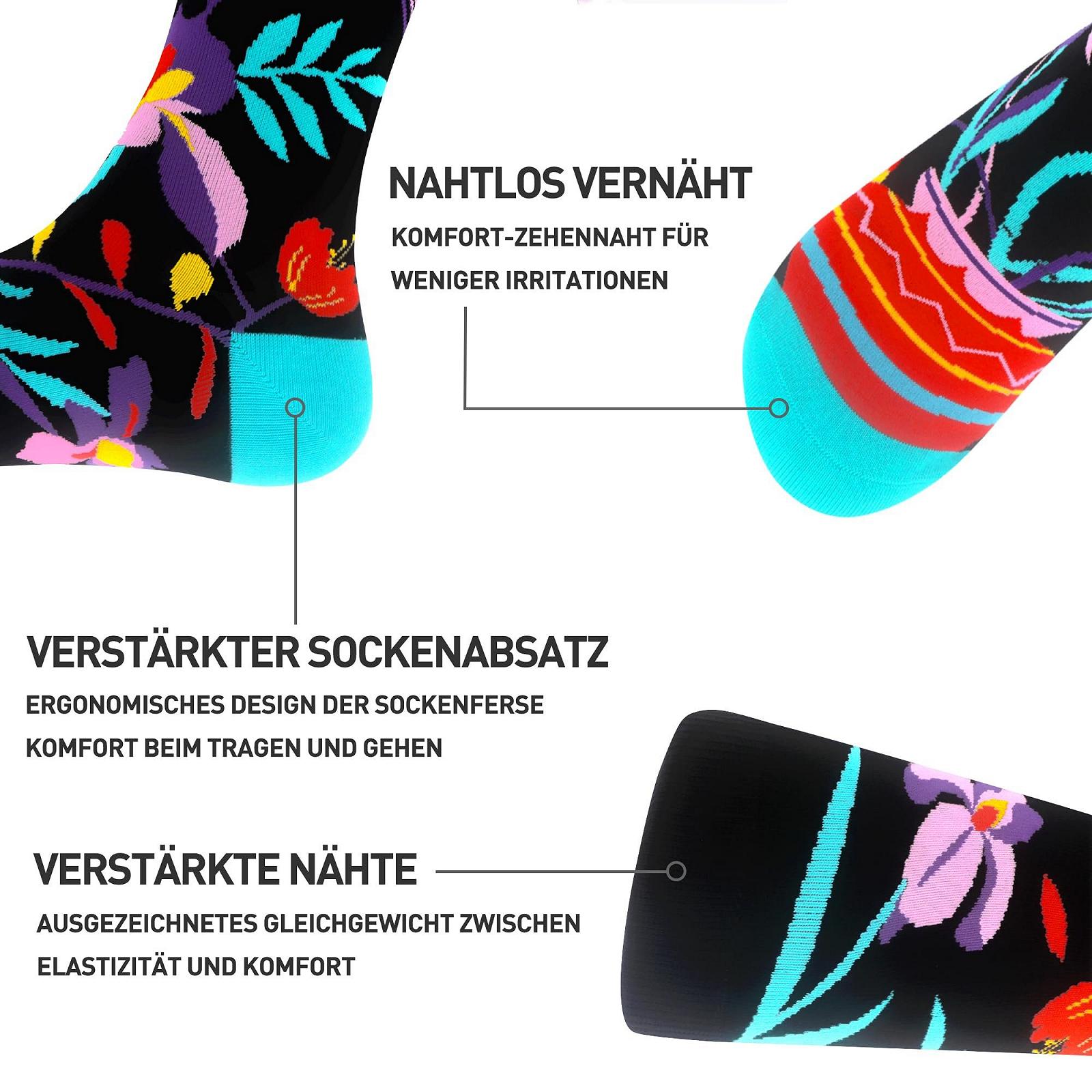 Гольфы женские MAKABO с красочным узором, 3 пары, длинные разноцветные носки, размер 35-38, 39-42, фото №3