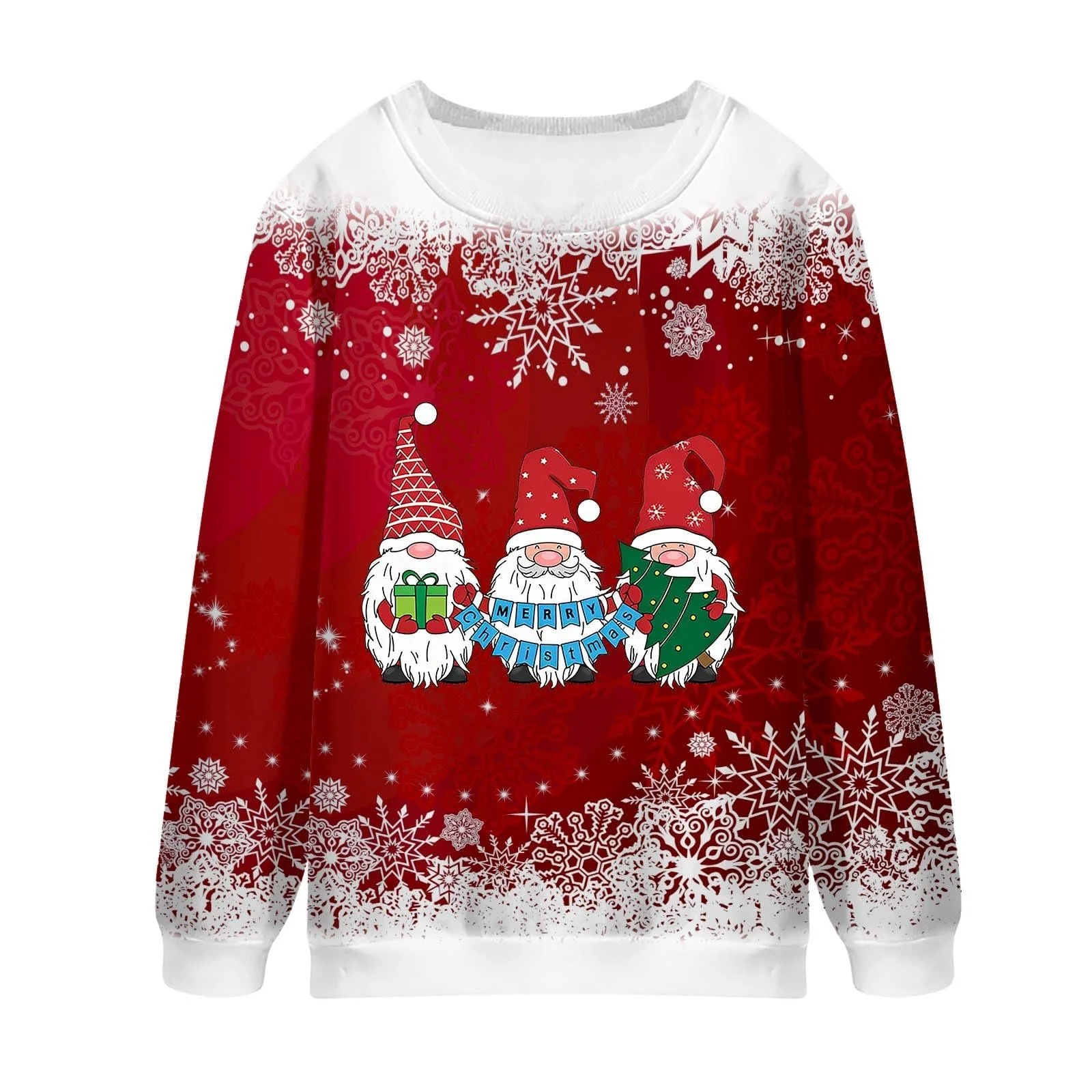 Рождественский свитер Женский Casual Рождественский свитер Китчевый Рождественский свитшот с длинными рукавами Блузка с круглым вырезом Топы Рождественская блузка с длинными рукавами Смешные Рождественские топы Рождественский пуловер, фото №2