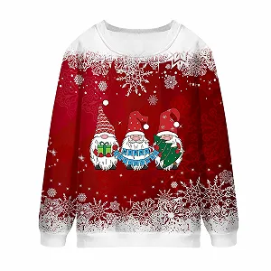 Рождественский свитер Женский Casual Рождественский свитер Китчевый Рождественский свитшот с длинными рукавами Блузка с круглым вырезом Топы Рождественская блузка с длинными рукавами Смешные Рождественские топы Рождественский пуловер synthetic.ua - Фото 1