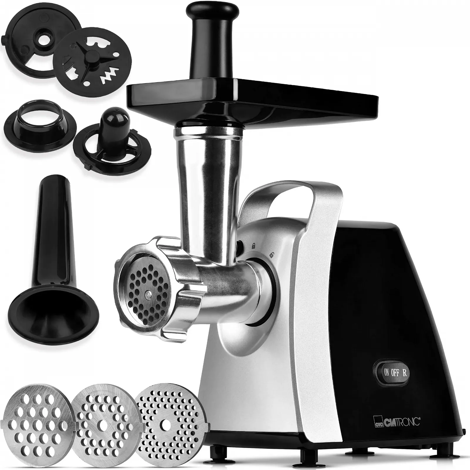 Мясорубка Clatronic FW 3803 1000 Вт с насадками для печенья и колбас Silver/Black, фото №7
